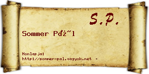 Sommer Pál névjegykártya